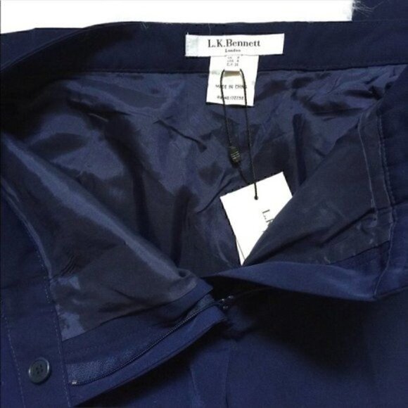 LK Bennett Navy Blue Ellen Straight Leg Dress Pants Trousers US 4 - Picture 5 of 9